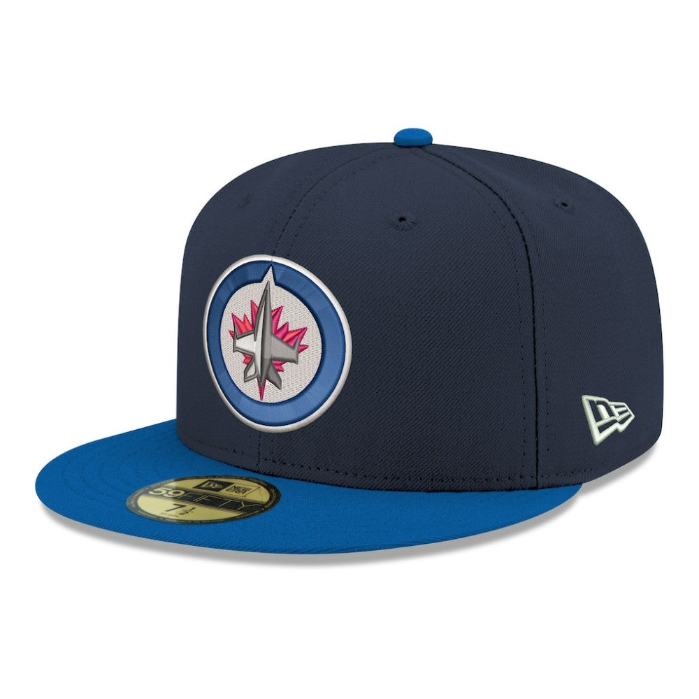 Winnipeg Jets New Era Core Logo Two-Tone 59FIFTY Fitted Hat - Navy | US 203471429