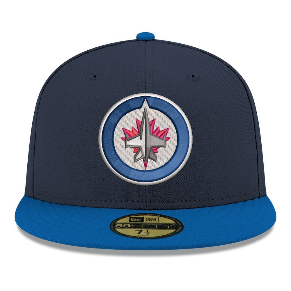 Winnipeg Jets New Era Core Logo Two-Tone 59FIFTY Fitted Hat - Navy | US 203471429