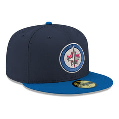 Winnipeg Jets New Era Core Logo Two-Tone 59FIFTY Fitted Hat - Navy | US 203471429