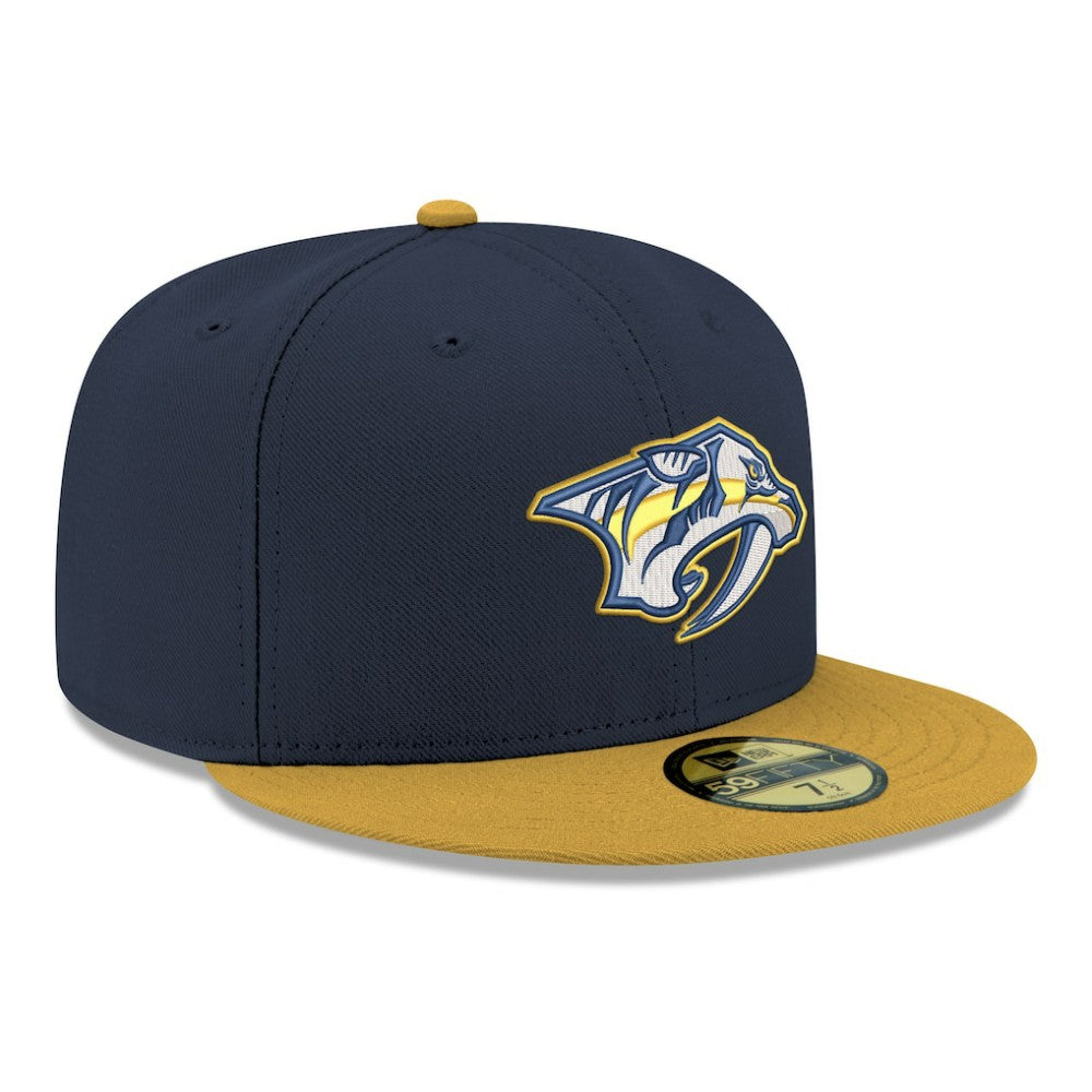 Nashville Predators New Era Core Logo Two-Tone 59FIFTY Fitted Hat - Navy | US 203471430