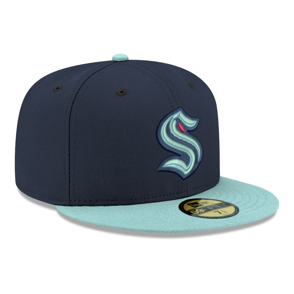 Seattle Kraken New Era Core Logo Two-Tone 59FIFTY Fitted Hat - Navy | US 203471438