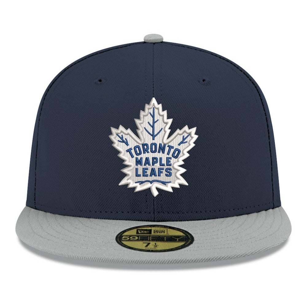 Toronto Maple Leafs New Era Core Logo Two-Tone 59FIFTY Fitted Hat - Navy | US 203471442