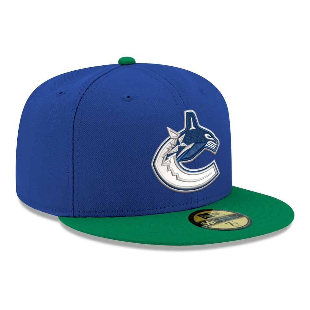 Vancouver Canucks New Era Core Logo Two-Tone 59FIFTY Fitted Hat - Blue | US 203471444
