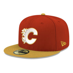 Calgary Flames New Era Core Logo Two-Tone 59FIFTY Fitted Hat - Red | US 203471449