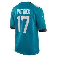 Tim Patrick Jacksonville Jaguars Team Game Jersey - Teal Jerseys