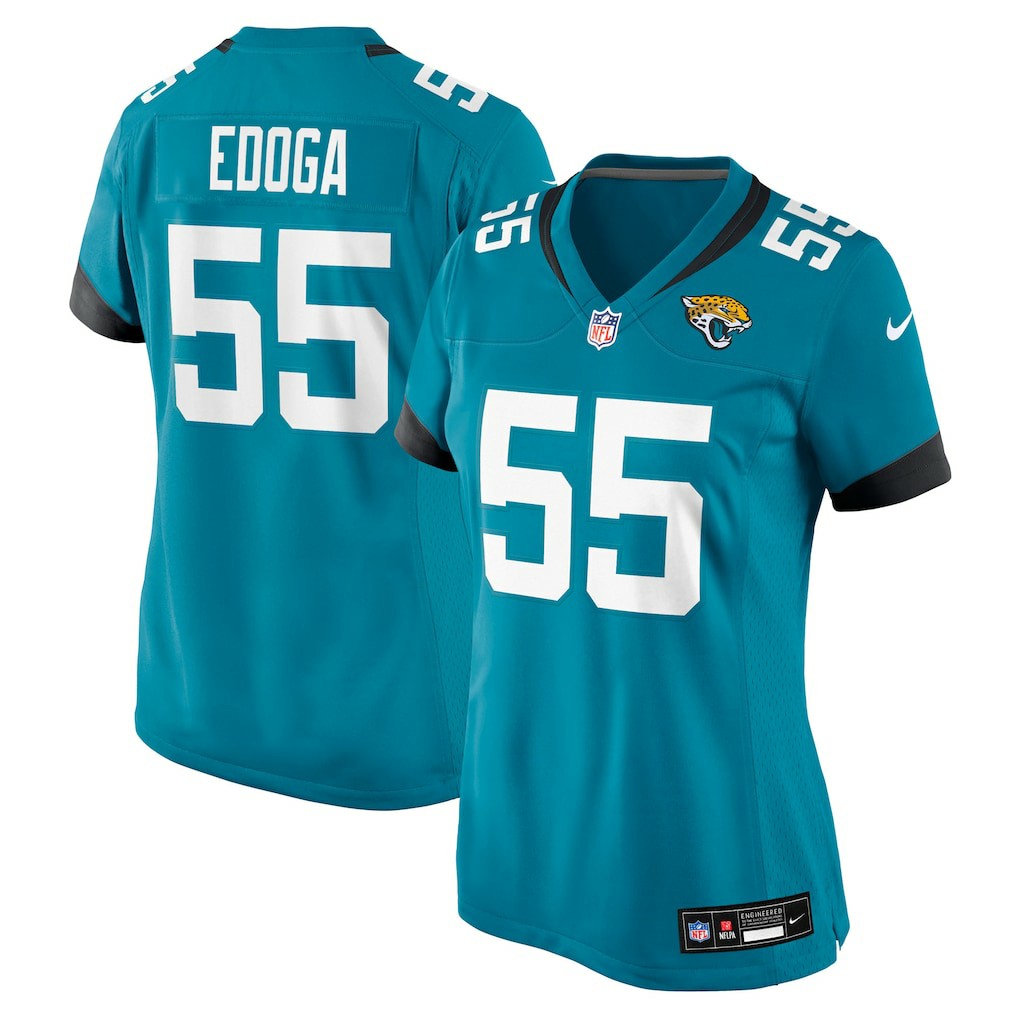 Chuma Edoga Jacksonville Jaguars Women's Team Game Jersey - Teal Jerseys
