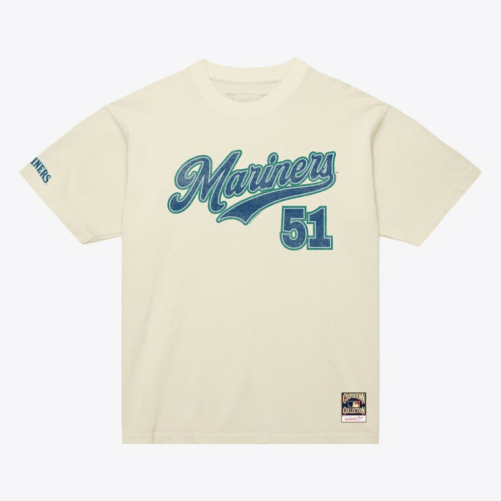 Ichiro Suzuki Seattle Mariners Mitchell & Ness Cooperstown Collection Throwback Name & Number T-Shirt - Cream T-shirts