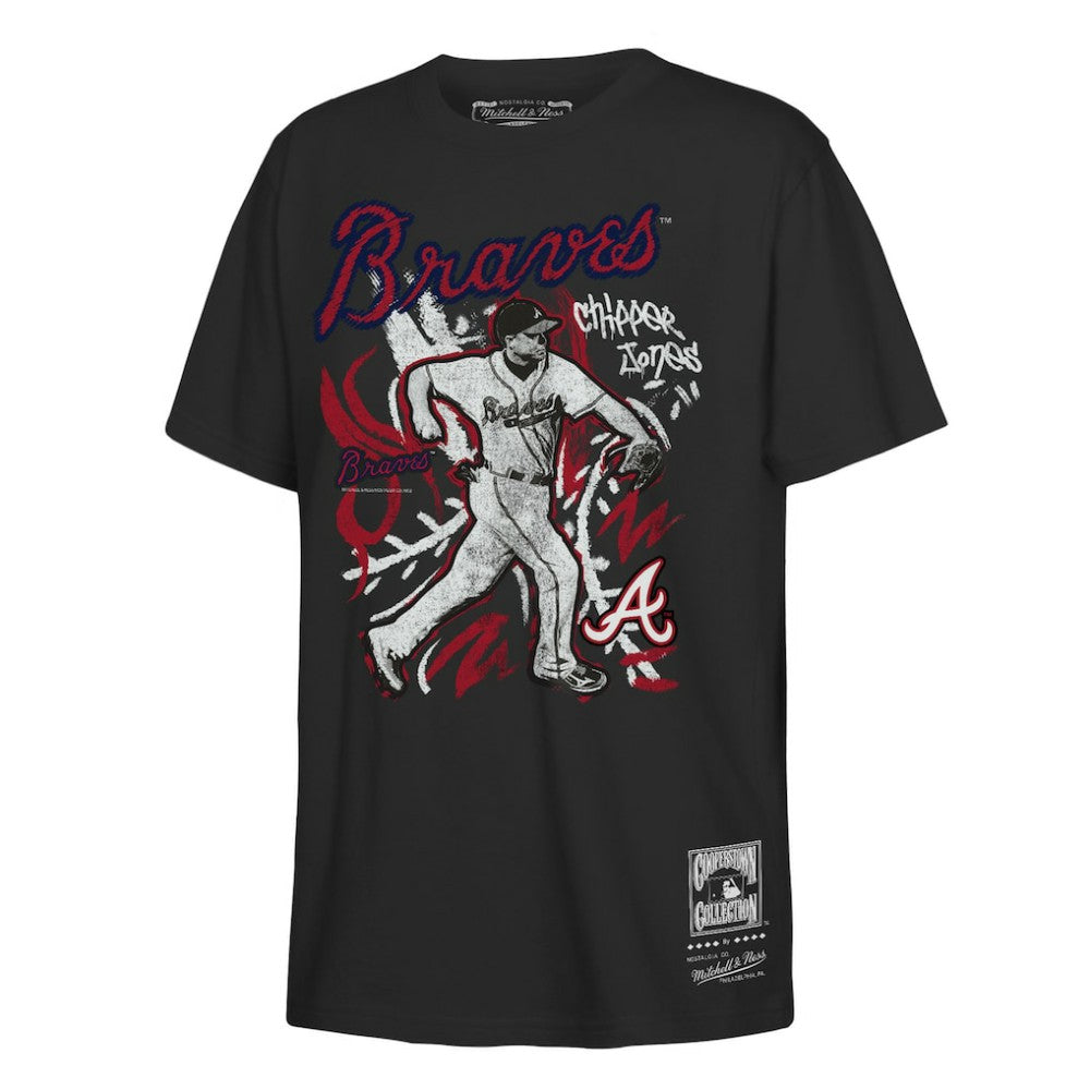 Chipper Jones Atlanta Braves Mitchell & Ness Youth Chalked Up Player T-Shirt - Black T-shirts