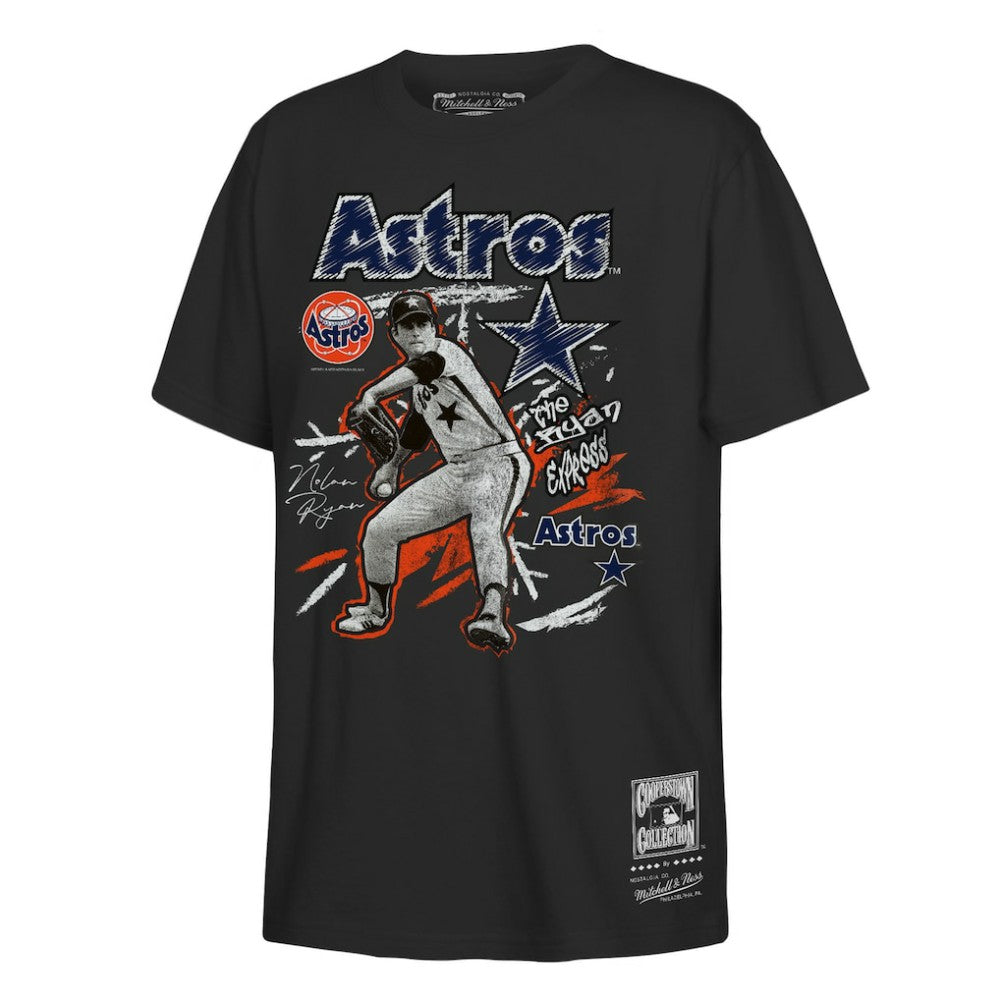 Nolan Ryan Houston Astros Mitchell & Ness Youth Chalked Up Player T-Shirt - Black T-shirts