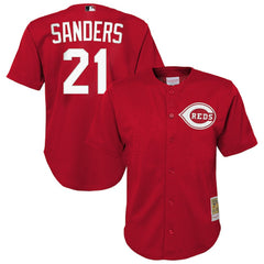 Deion Sanders Cincinnati Reds Mitchell & Ness Youth Cooperstown Mesh Batting Practice Jersey - Red Jerseys