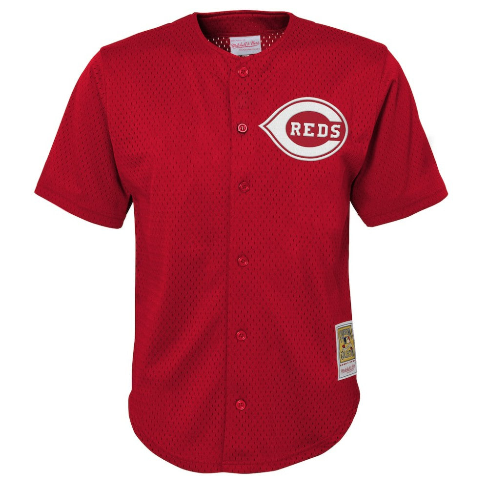 Deion Sanders Cincinnati Reds Mitchell & Ness Youth Cooperstown Mesh Batting Practice Jersey - Red Jerseys