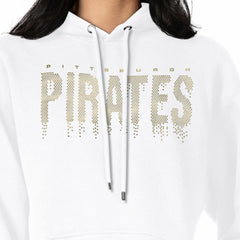 Pittsburgh Pirates G-III 4Her by Carl Banks Women's Metallic Drop Fleece Hoodie - White Hoodies