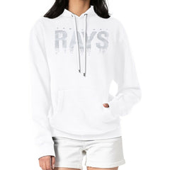 Tampa Bay Rays G-III 4Her by Carl Banks Women's Metallic Drop Fleece Hoodie - White Hoodies