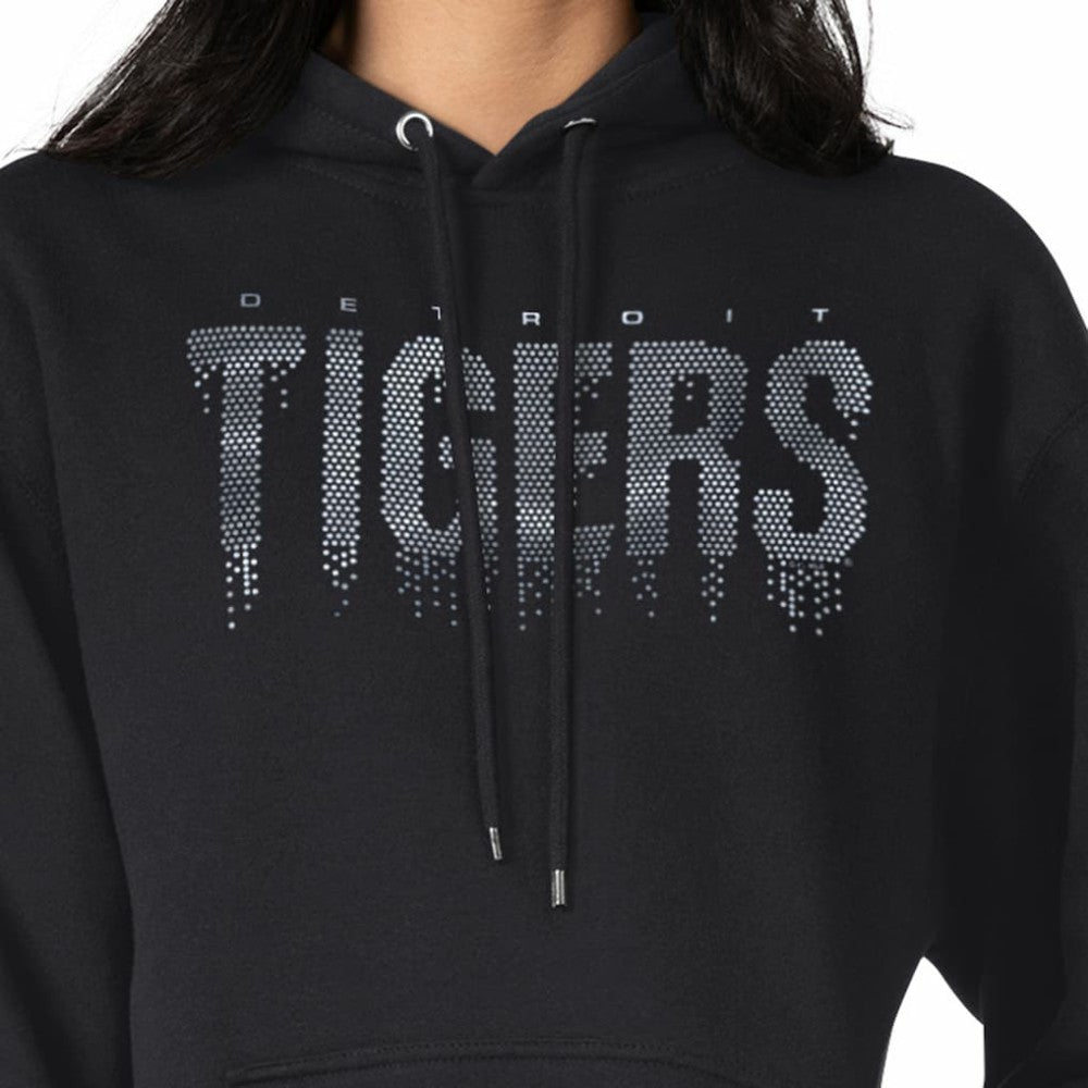 Detroit Tigers G-III 4Her by Carl Banks Women's Metallic Drop Fleece Hoodie - Black Hoodies