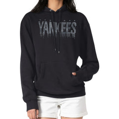 New York Yankees G-III 4Her by Carl Banks Women's Metallic Drop Fleece Hoodie - Black Hoodies