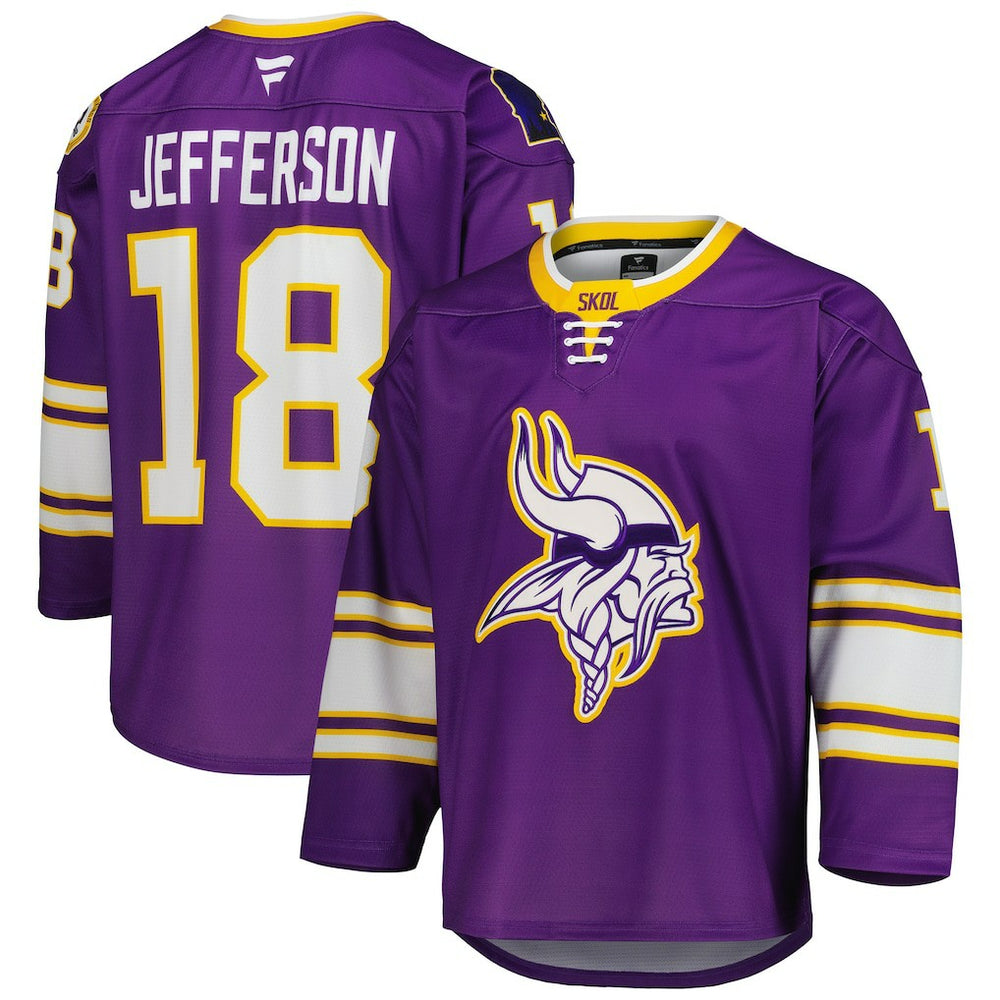 Justin Jefferson Minnesota Vikings Hockey Jersey - Purple Jerseys