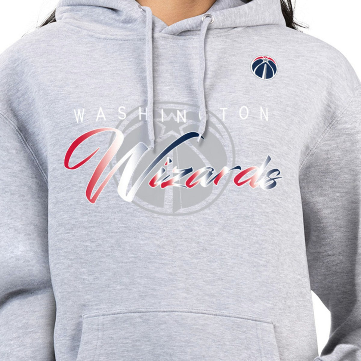 Washington Wizards G-III 4Her by Carl Banks Women's Shadow Logo Tri-Blend Fleece Hoodie Gray