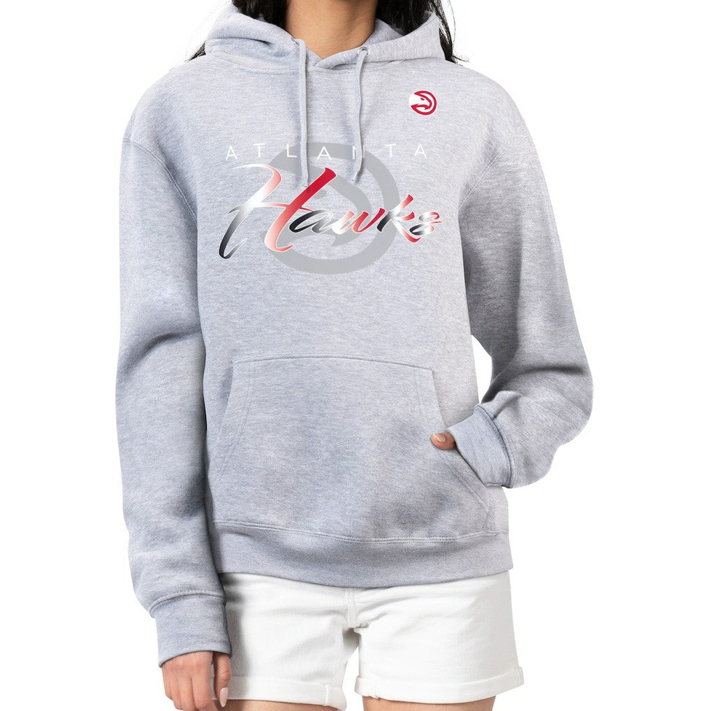 Atlanta Hawks G-III 4Her by Carl Banks Women's Shadow Logo Tri-Blend Fleece Hoodie Gray