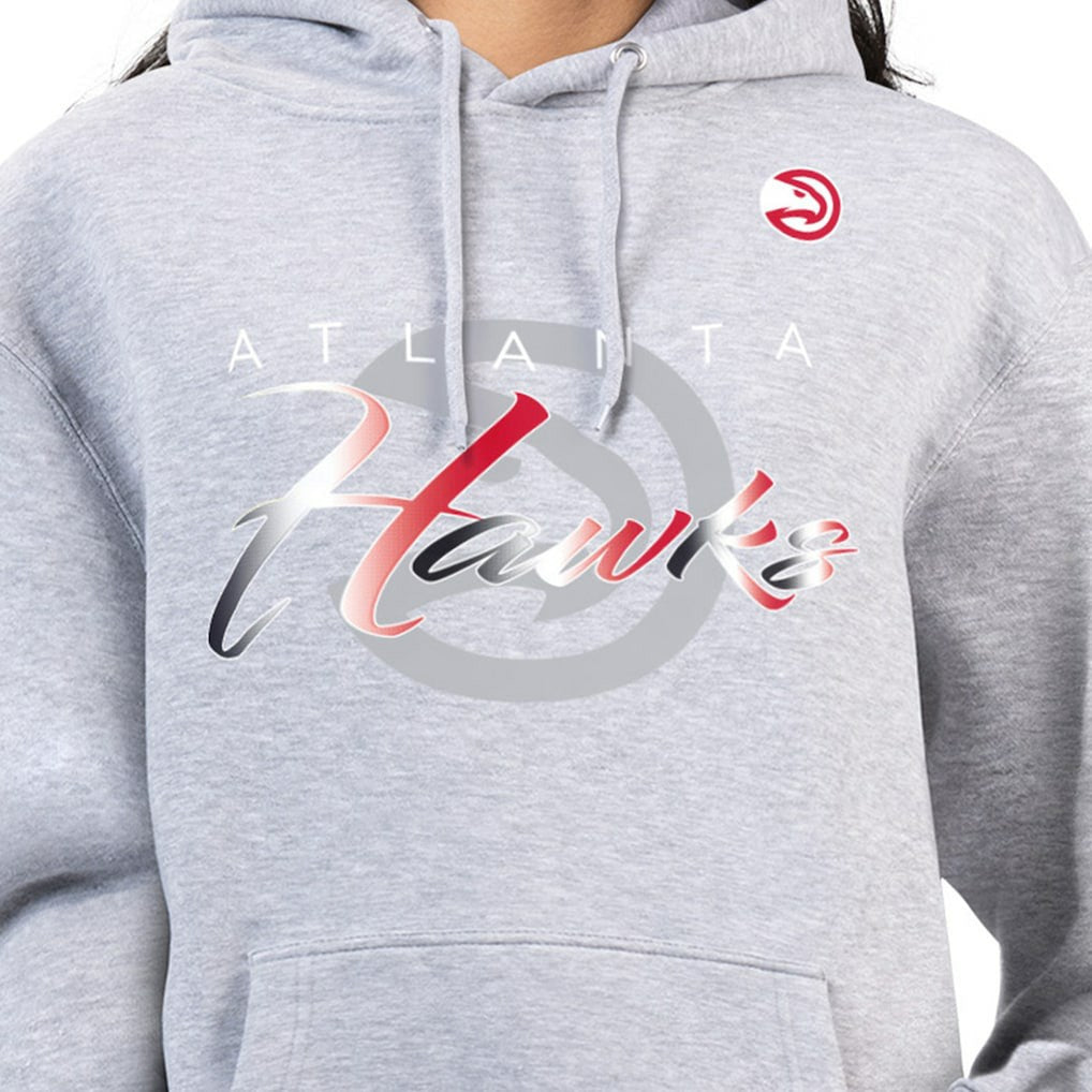 Atlanta Hawks G-III 4Her by Carl Banks Women's Shadow Logo Tri-Blend Fleece Hoodie Gray