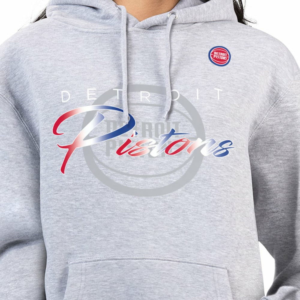 Detroit Pistons G-III 4Her by Carl Banks Women's Shadow Logo Tri-Blend Fleece Hoodie Gray