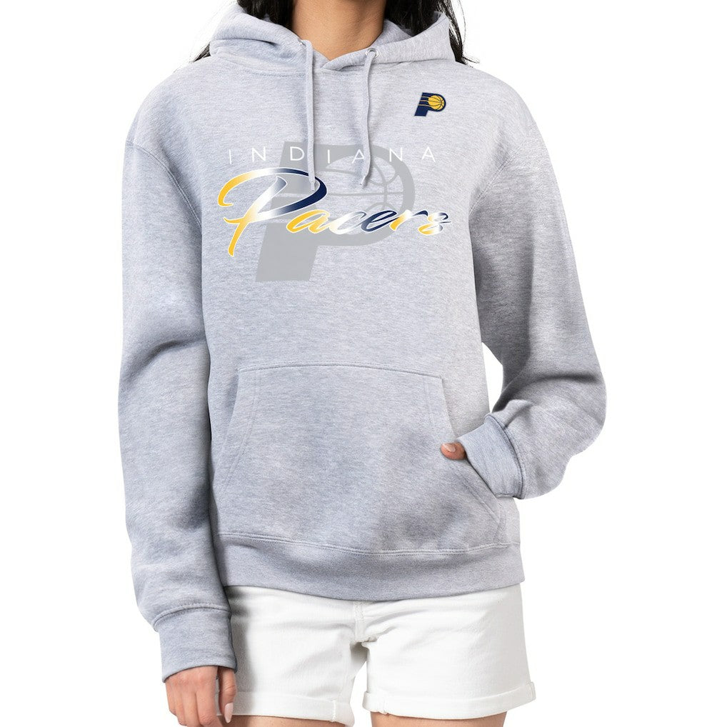 Indiana Pacers G-III 4Her by Carl Banks Women's Shadow Logo Tri-Blend Fleece Hoodie Gray outlet