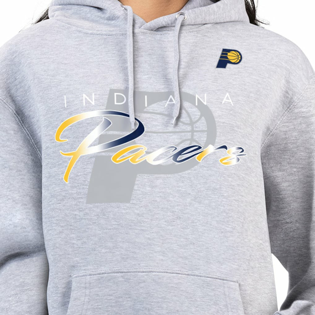 Indiana Pacers G-III 4Her by Carl Banks Women's Shadow Logo Tri-Blend Fleece Hoodie Gray outlet