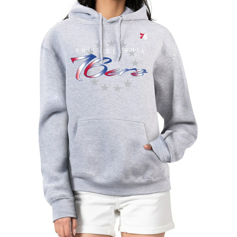 Philadelphia 76ers G-III 4Her by Carl Banks Women's Shadow Logo Tri-Blend Fleece Hoodie Gray