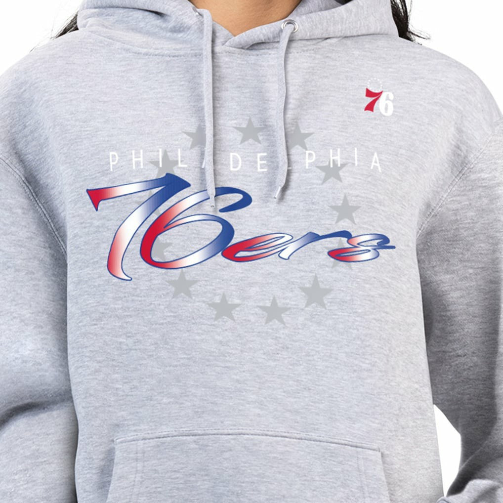 Philadelphia 76ers G-III 4Her by Carl Banks Women's Shadow Logo Tri-Blend Fleece Hoodie Gray