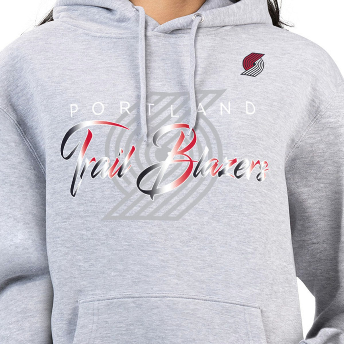 Portland Trail Blazers G-III 4Her by Carl Banks Women's Shadow Logo Tri-Blend Fleece Hoodie Gray