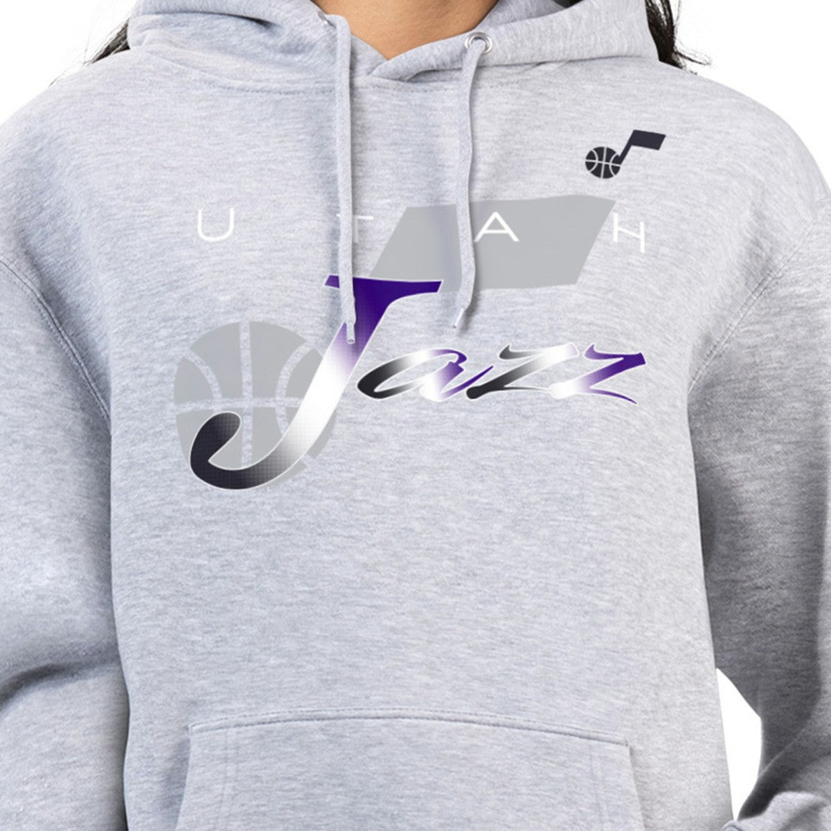 Utah Jazz G-III 4Her by Carl Banks Women's Shadow Logo Tri-Blend Fleece Hoodie Gray