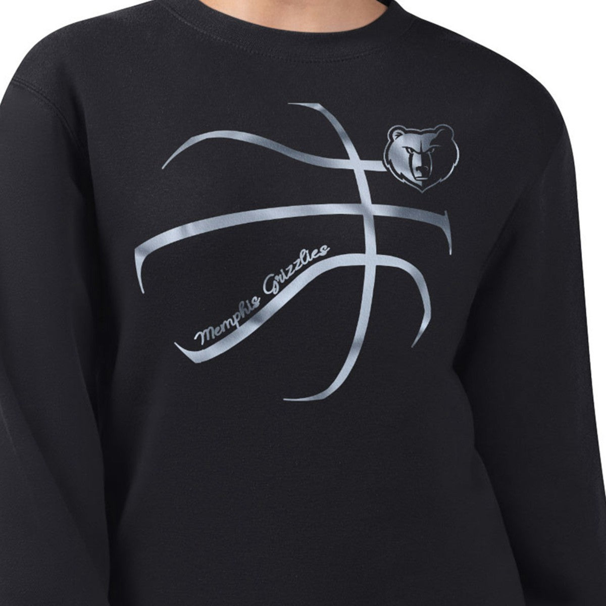 Memphis Grizzlies G-III 4Her by Carl Banks Women's Metallic Print Basketball Sketch Fleece Sweatshirt Black