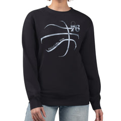 Philadelphia 76ers G-III 4Her by Carl Banks Women's Metallic Print Basketball Sketch Fleece Sweatshirt Black
