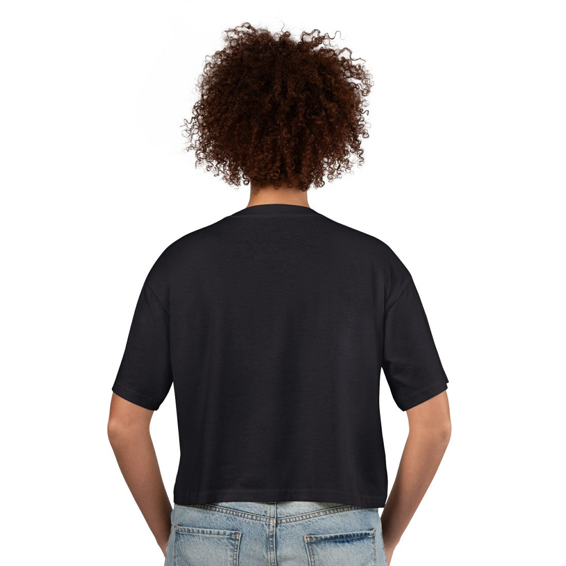 Super Bowl LX G-III 4Her by Carl Banks Women's Play Ball Oversized Rhinestone Cropped T-Shirt - Black T-shirts