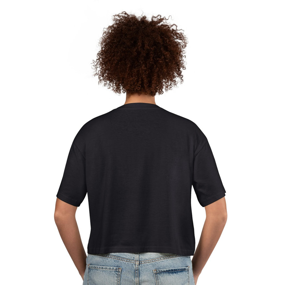 Super Bowl LX G-III 4Her by Carl Banks Women's Play Ball Oversized Rhinestone Cropped T-Shirt - Black T-shirts