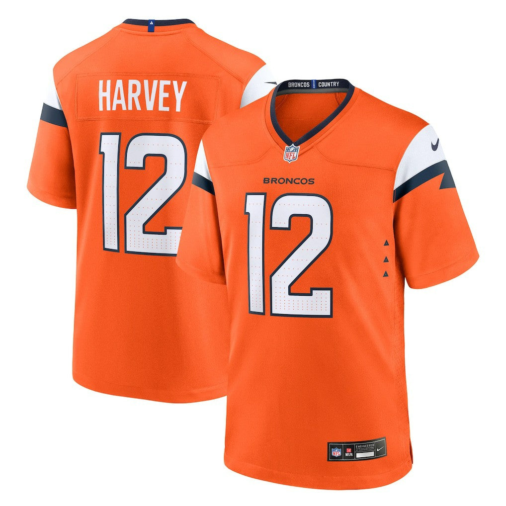 RJ Harvey Denver Broncos Team Game Jersey - Orange Jerseys