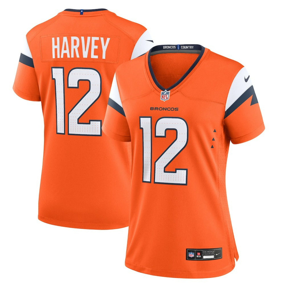 RJ Harvey Denver Broncos Women's Team Game Jersey - Orange Jerseys