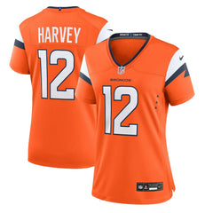 RJ Harvey Denver Broncos Women's Team Game Jersey - Orange Jerseys