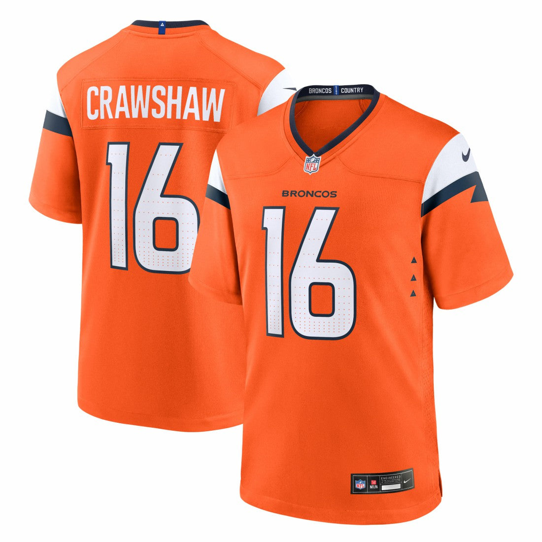 Jeremy Crawshaw Denver Broncos Team Game Jersey - Orange Jerseys