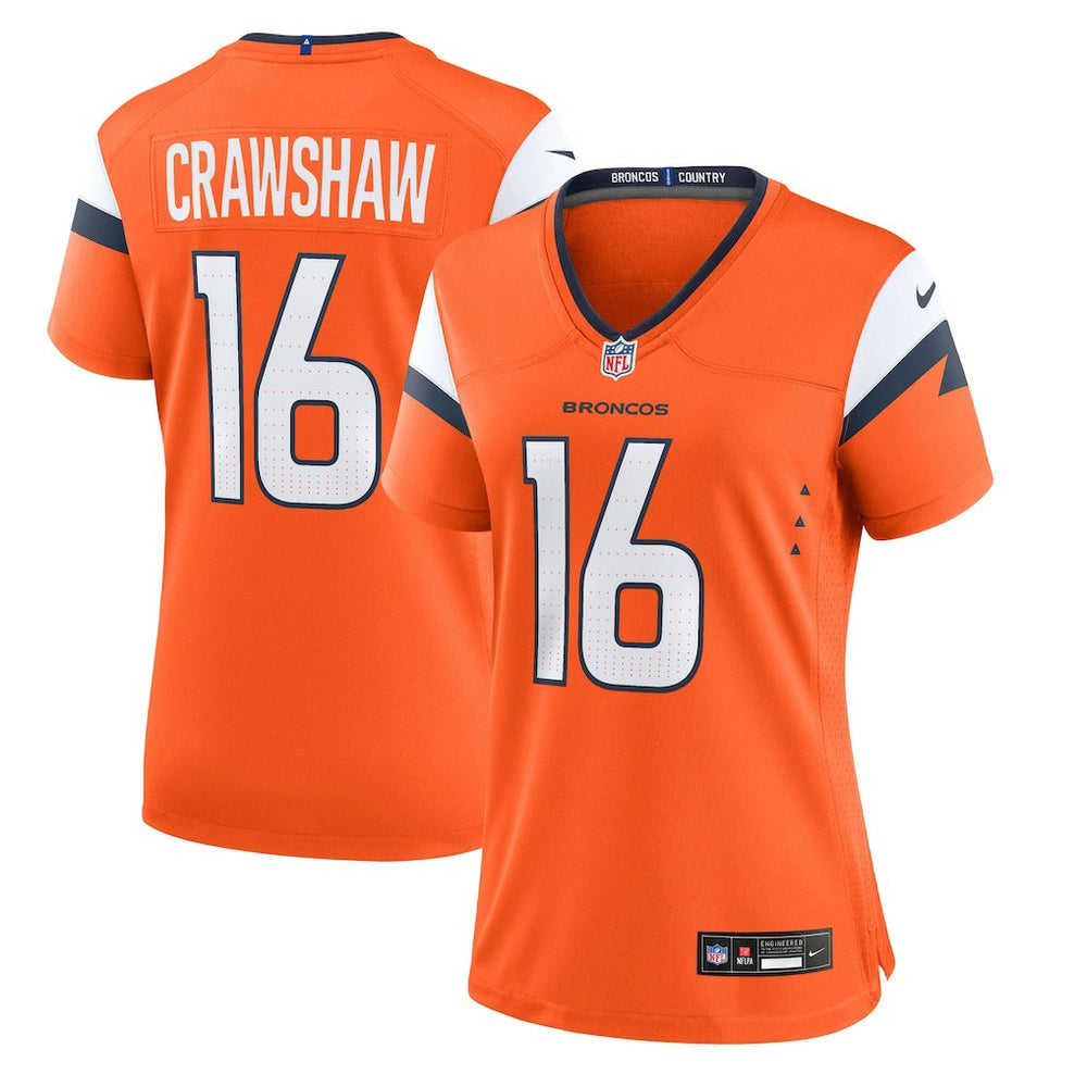 Jeremy Crawshaw Denver Broncos Women's Team Game Jersey - Orange Jerseys