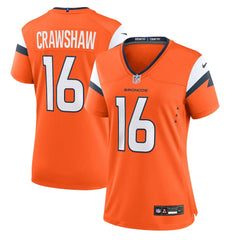Jeremy Crawshaw Denver Broncos Women's Team Game Jersey - Orange Jerseys