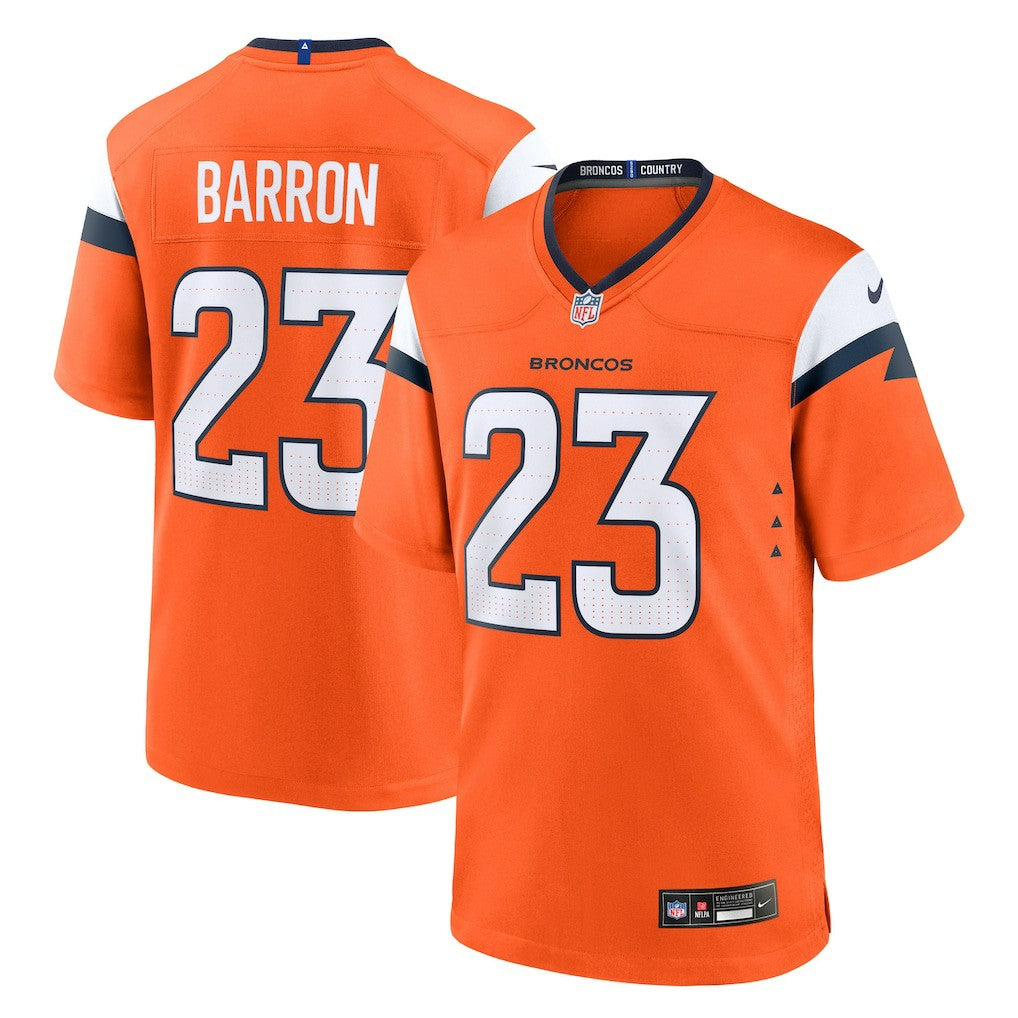 Jahdae Barron Denver Broncos Team Game Jersey - Orange Jerseys