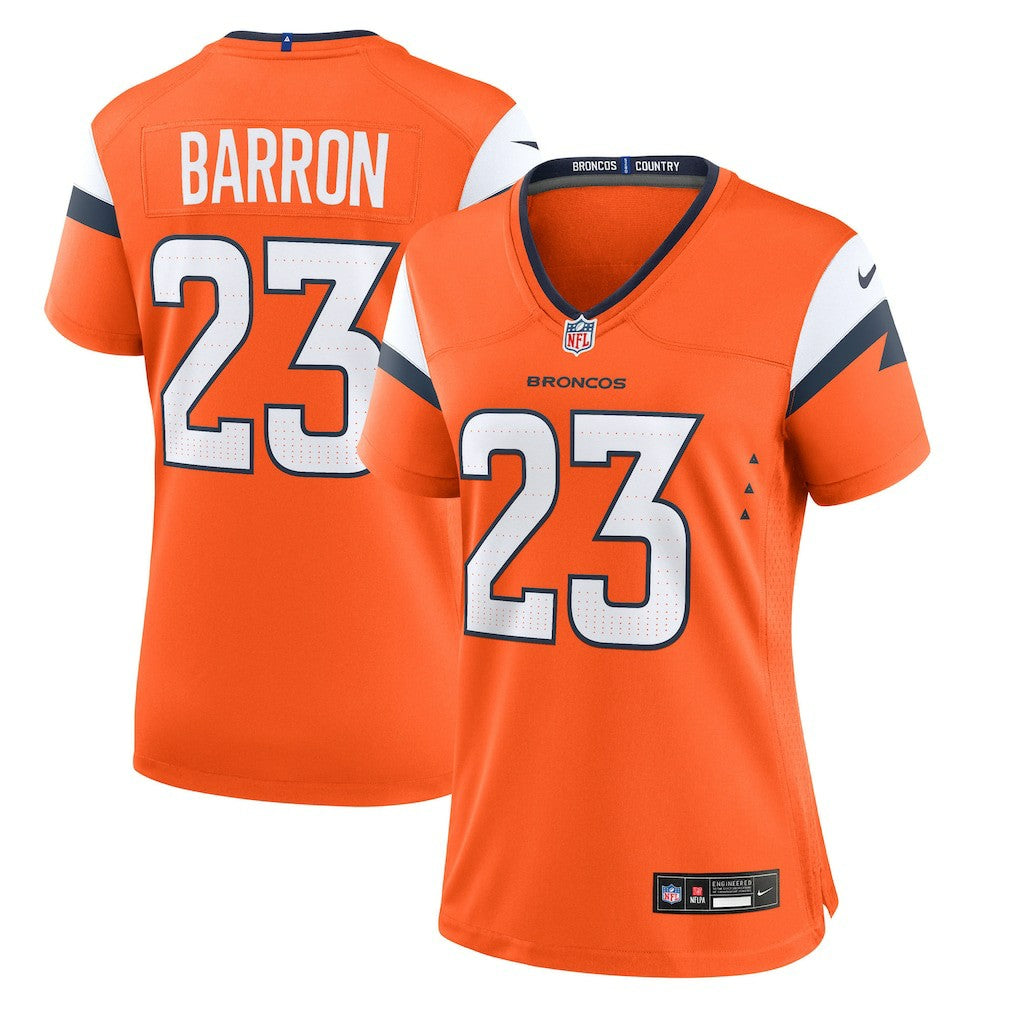 Jahdae Barron Denver Broncos Women's Team Game Jersey - Orange Jerseys