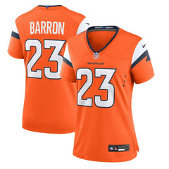 Jahdae Barron Denver Broncos Women's Team Game Jersey - Orange Jerseys