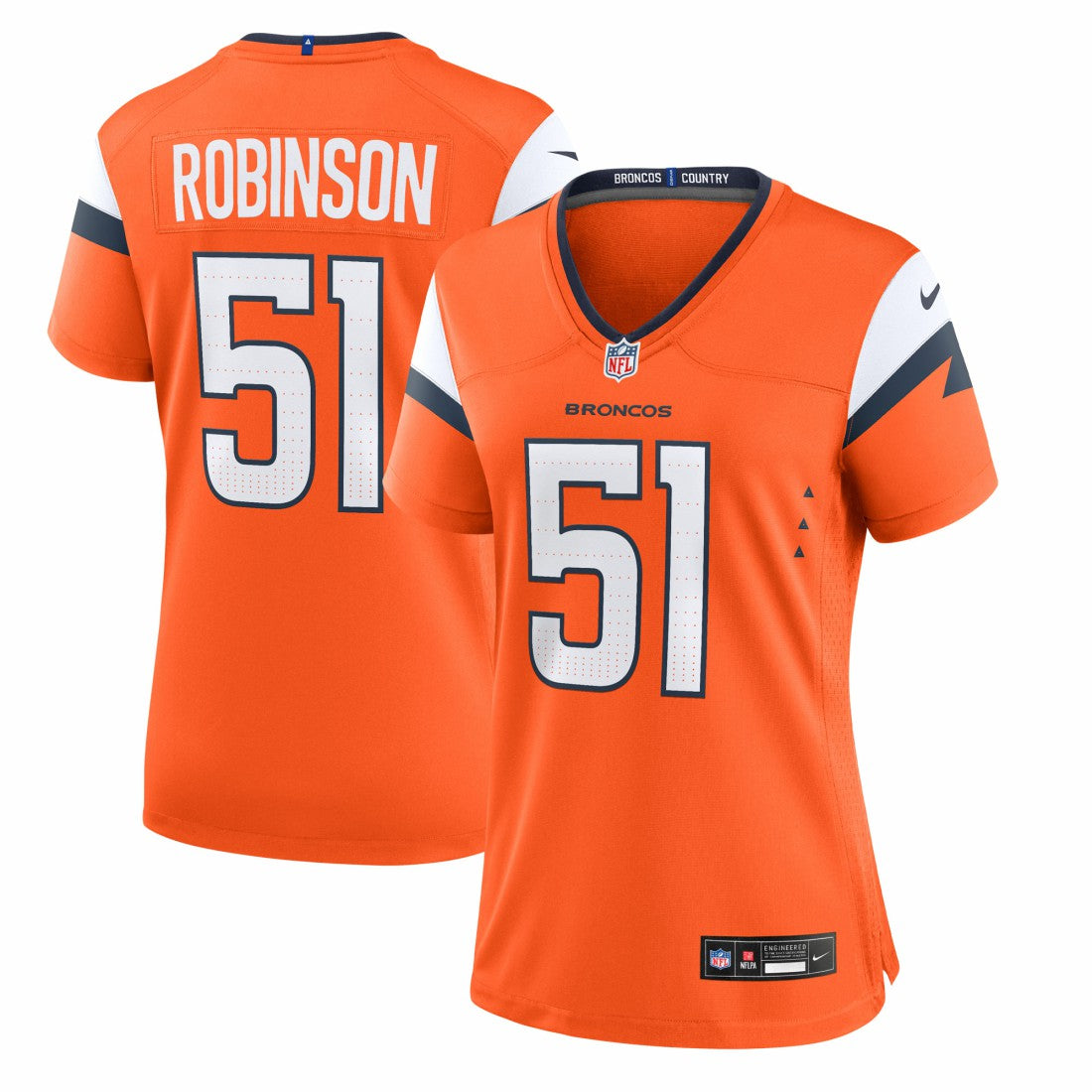 Que Robinson Denver Broncos Women's Team Game Jersey - Orange Jerseys