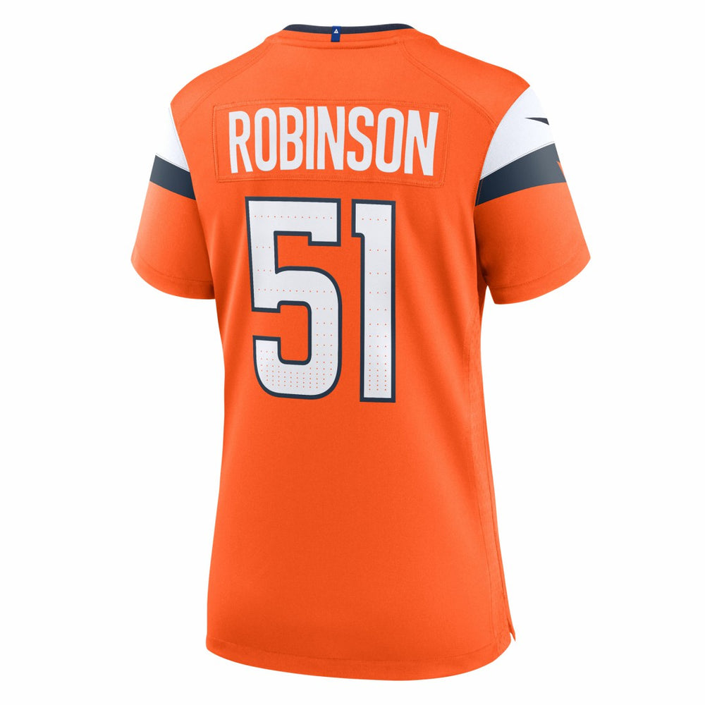 Que Robinson Denver Broncos Women's Team Game Jersey - Orange Jerseys