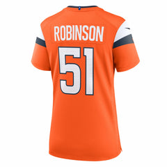 Que Robinson Denver Broncos Women's Team Game Jersey - Orange Jerseys