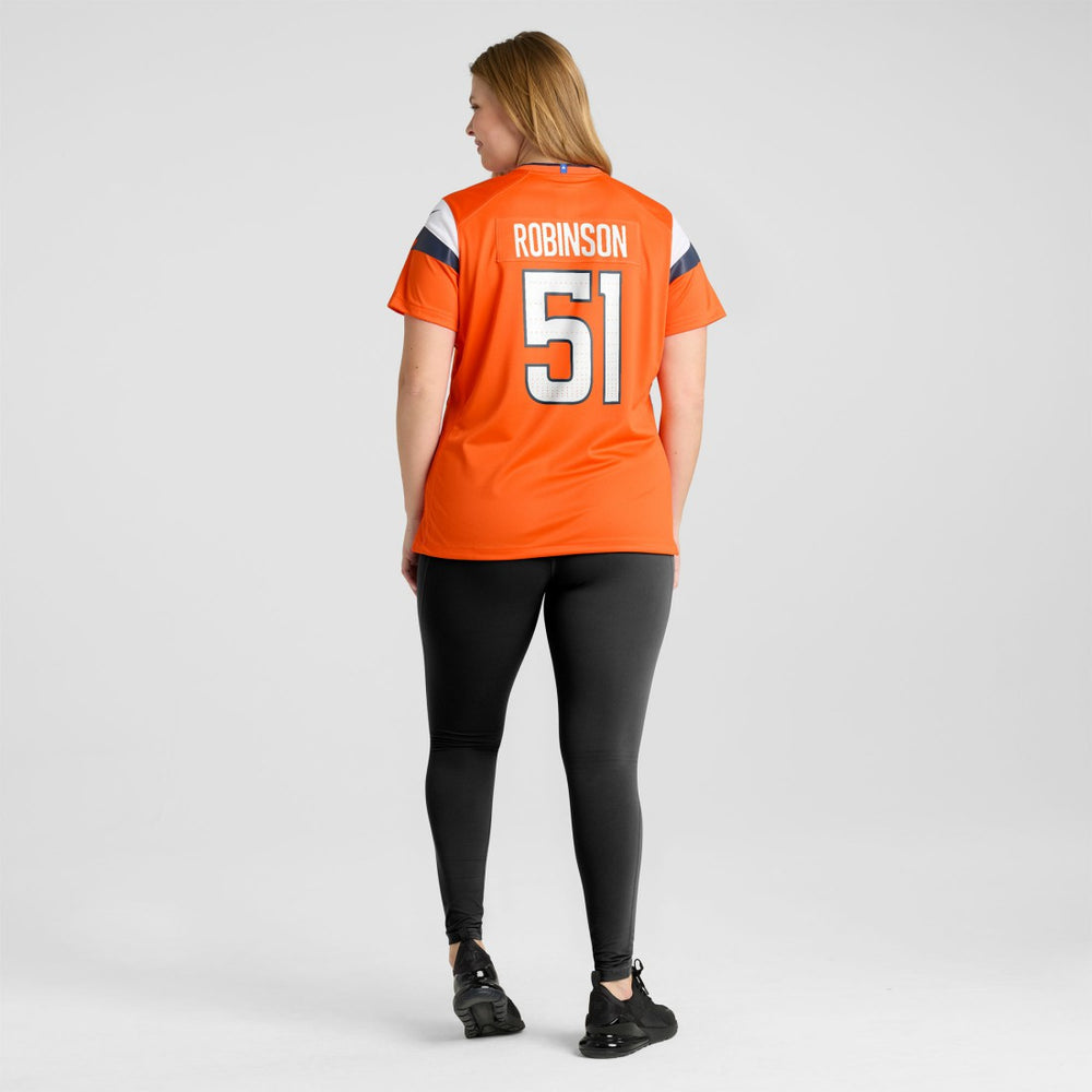 Que Robinson Denver Broncos Women's Team Game Jersey - Orange Jerseys