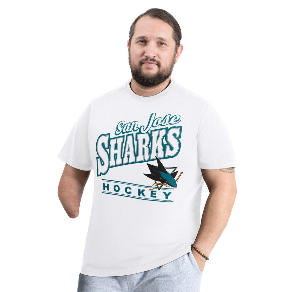 San Jose Sharks G-III Sports by Carl Banks Adaptive Headliner T-Shirt - White | US 203480337