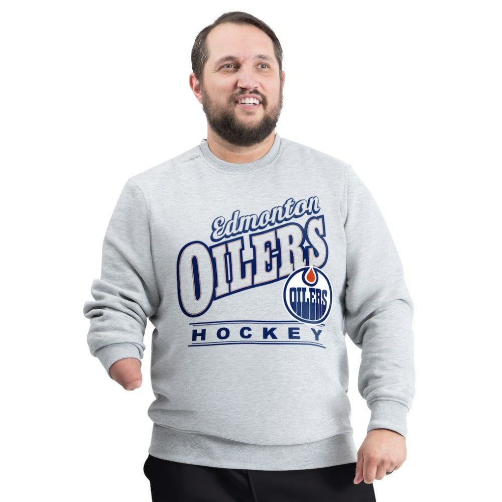 Edmonton Oilers G-III Sports by Carl Banks Adaptive Headliner Fleece Sweatshirt - Gray | US 203480351