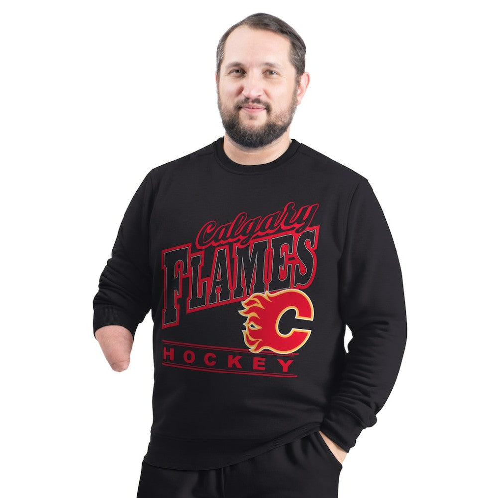 Calgary Flames G-III Sports by Carl Banks Adaptive Headliner Fleece Sweatshirt - Black | US 203480356